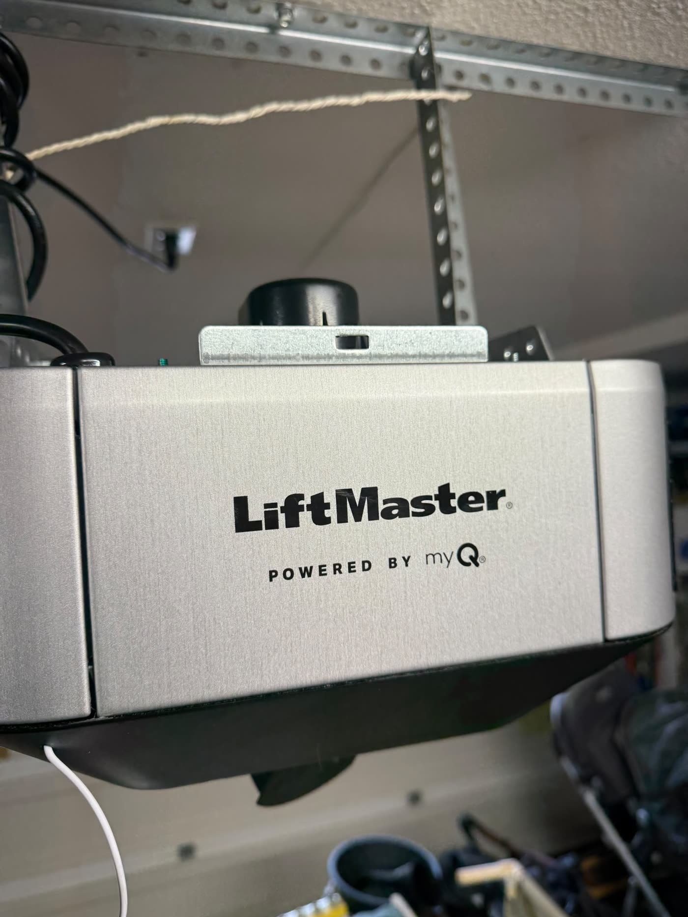 New LiftMaster opener wired and tuned, close-up