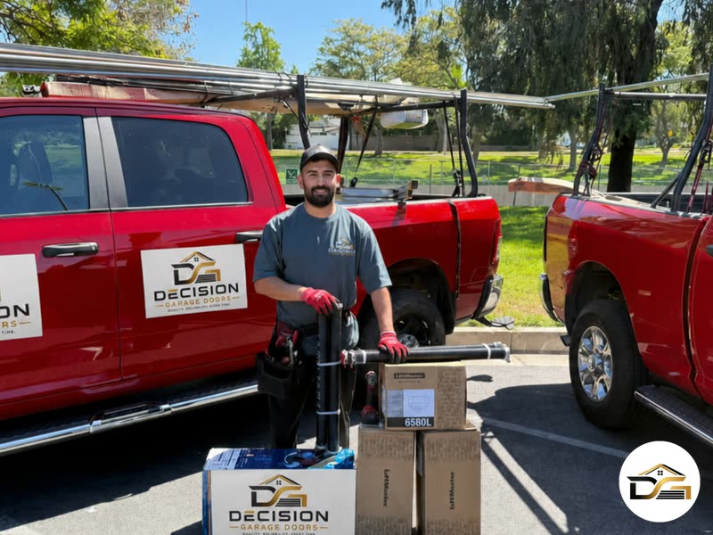 Decision Garage Doors technician with fully stocked service trucks