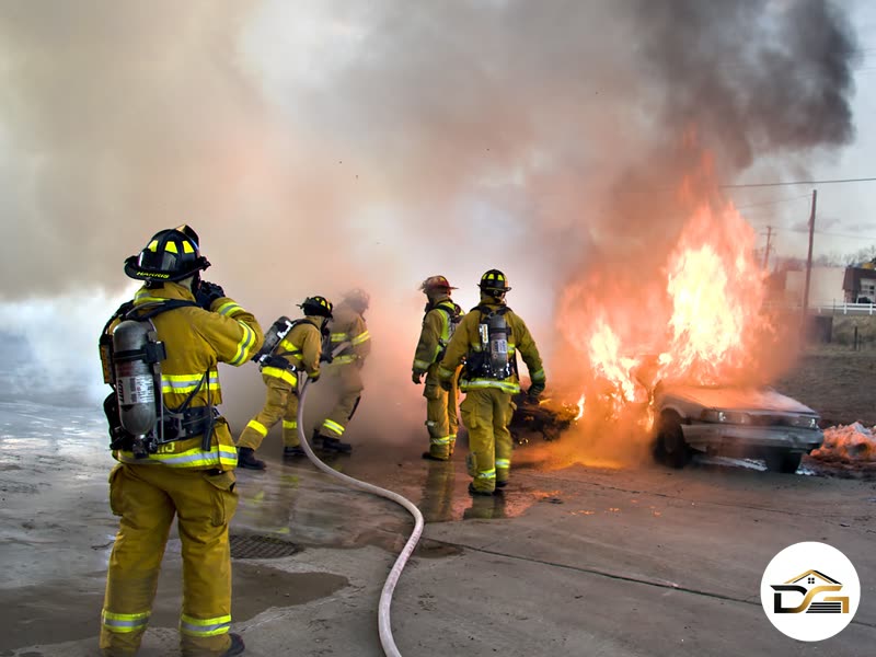 Firefighters responding to an emergency