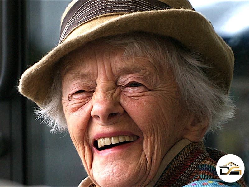Smiling senior customer