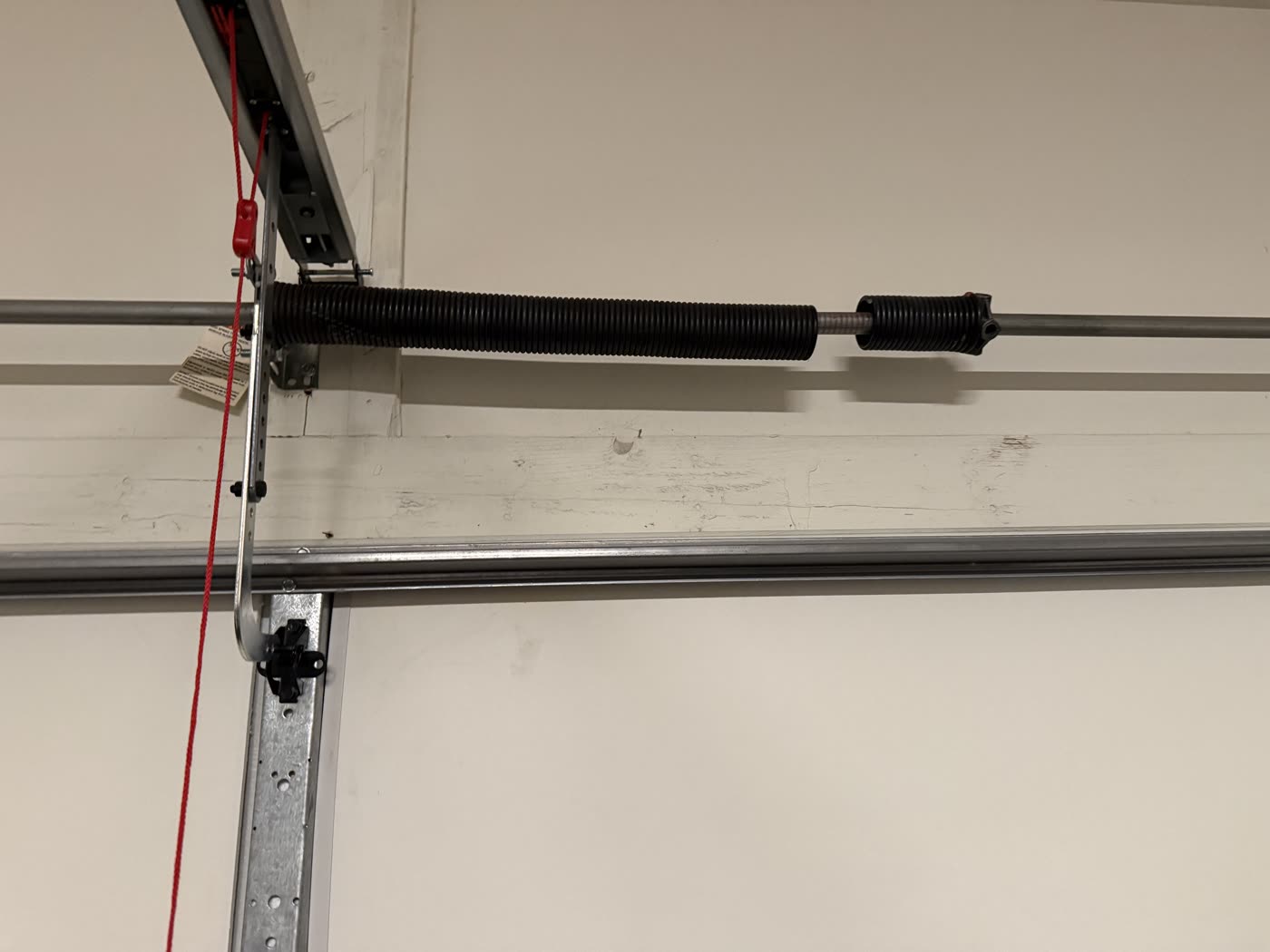 New high-cycle torsion spring installed and balanced